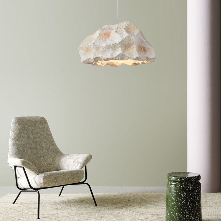 Nordic Wabi-Sabi Faux Stone Cement 1-Light Pendant Light
