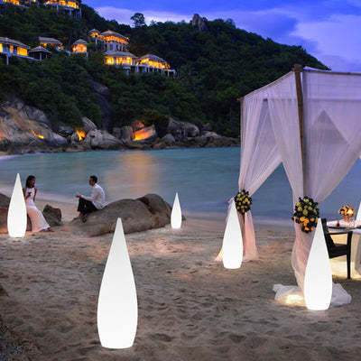Solar Water Drop Shape PE Outdoor Patio Decorative Floor Lamp