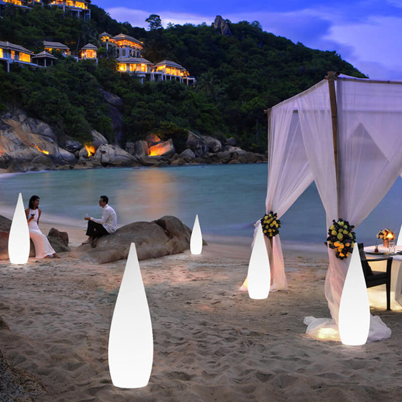 Solar Water Drop Shape PE Outdoor Patio Decorative Floor Lamp