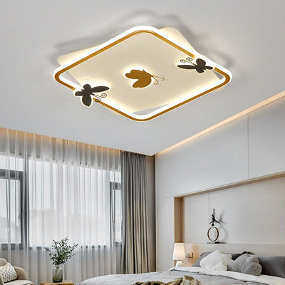 Moderne minimalistische runde quadratische Eisen-Aluminium-Acryl-LED-Deckenleuchte für das Wohnzimmer 