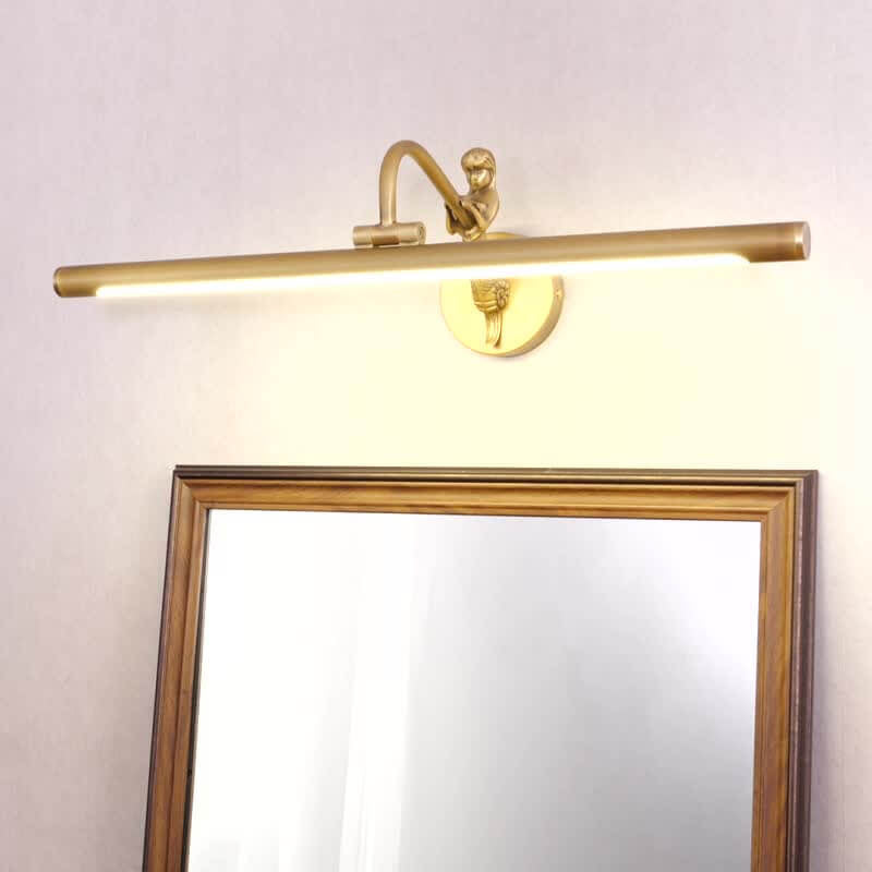 Industrial Copper Linear Moisture Resistant Mirror Front Light LED Wall Sconce Lamp
