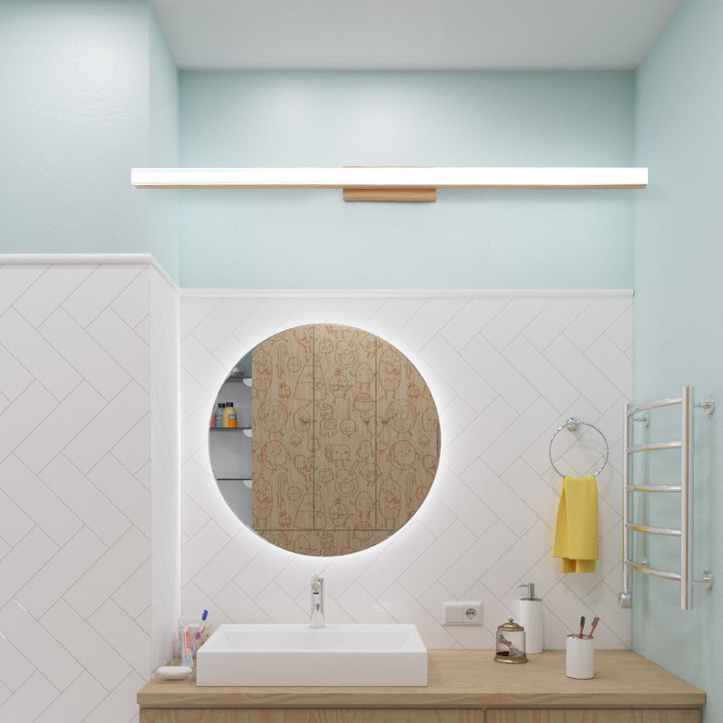 Lámpara de Aplique de Pared LED Minimalista Nórdica de Madera en Forma de Tira Larga 