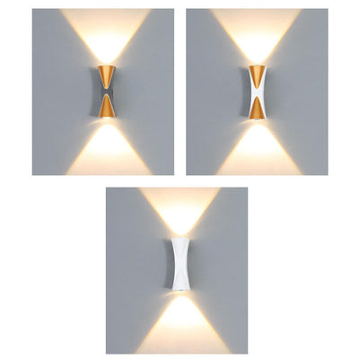 Lampe d'applique murale LED en corne d'aluminium étanche extérieure simple 