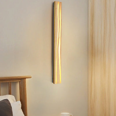 Modern Chinese Long Solid Wood Bar Wall Sconce Lamp