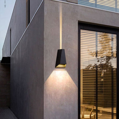 Modern Creative Trapezoid Up and Down Illuminated LED Outdoor Wall Sconce Lamp