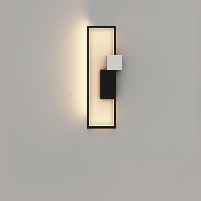 Minimalistischer kreativer quadratischer Rahmen aus Eisen und Silikon LED Wandleuchte 