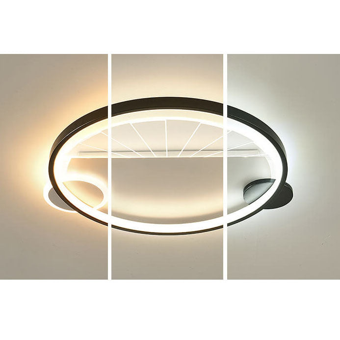 Moderne minimalistische geometrische Formen Schwarz Weiß Eisen LED Deckenleuchte 