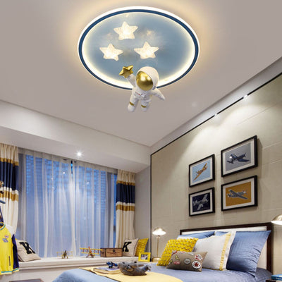 Modern Creative Planet Astronaut LED Flush Mount Lighting