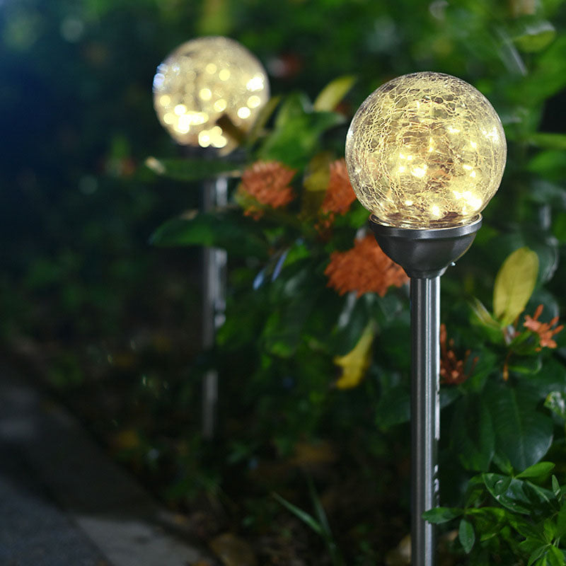 Modern Colorful Round Head Solar Outdoor Lawn LED Garden Ground Insert Landscape Light