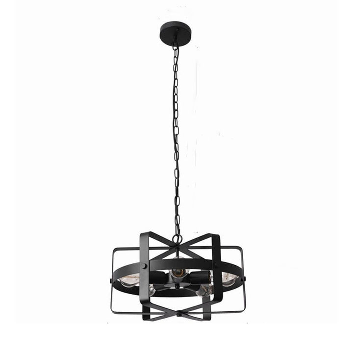 Industrial Vintage Iron Drum Shape Round 5-Light Chandelier