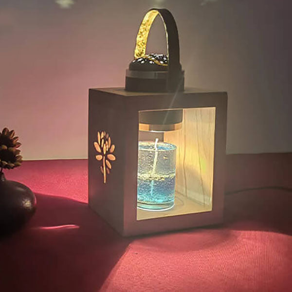 Moderne, minimalistische Massivholz-Tischlampe mit 1 Licht und schmelzendem Wachs 