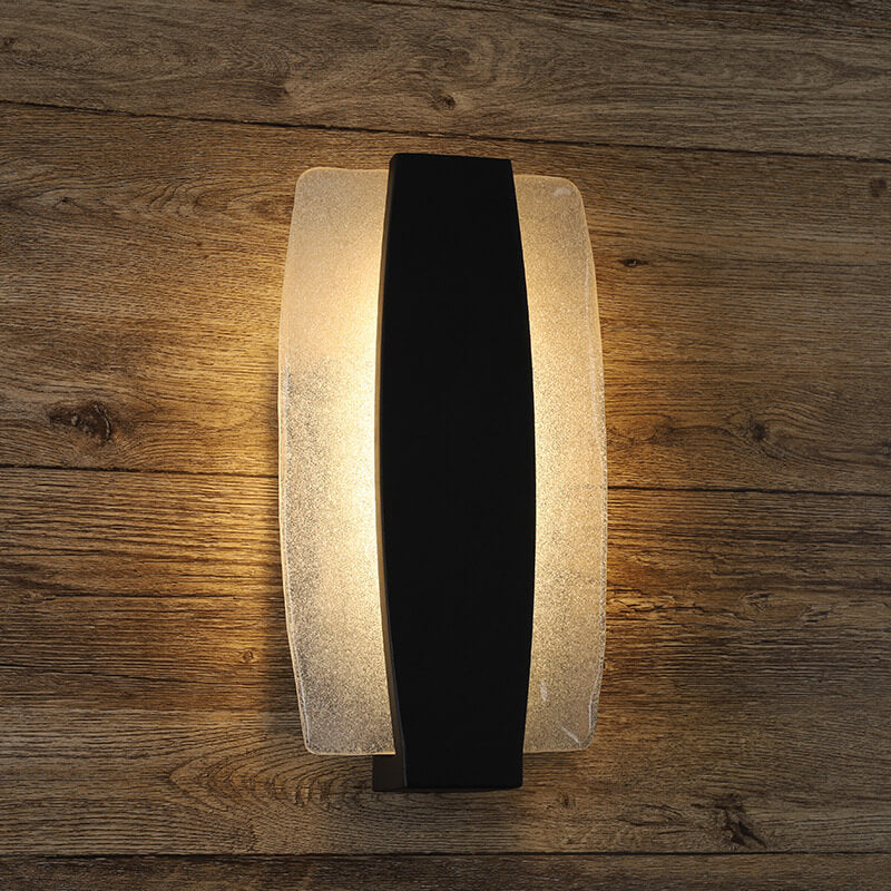 Applique murale LED en verre et aluminium rectangulaire minimaliste moderne pour patio extérieur 