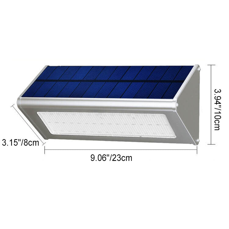 Lampe murale LED à détecteur de corps en aluminium solaire pour patio, triangle trapèze 