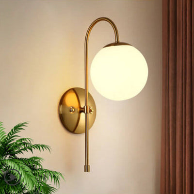 Industrial Iron Glass Globe Shade 1-Light Wall Sconce Lamp