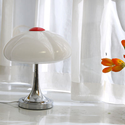 Modern Mushroom Glass Iron Plating 4-Light Table Lamp