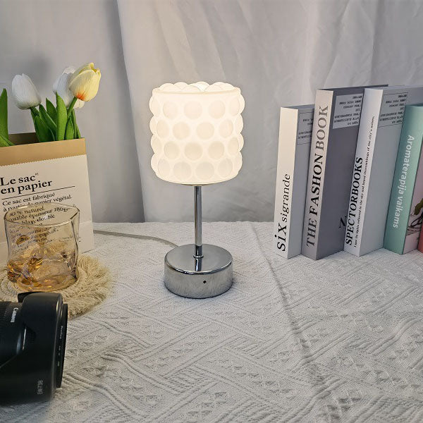 Nordische minimalistische LED-Lesetischlampe aus Glas und Metall 