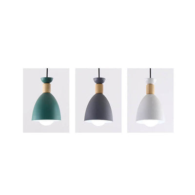 Nordic Simple Macaron Cone 3-Light Island Light Chandelier