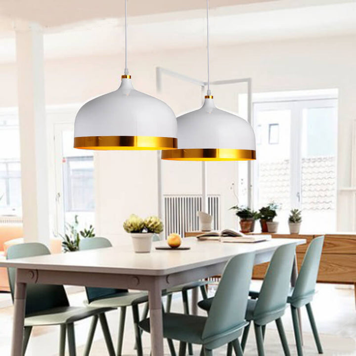 Lustre suspendu moderne en aluminium demi-rond à une lumière 