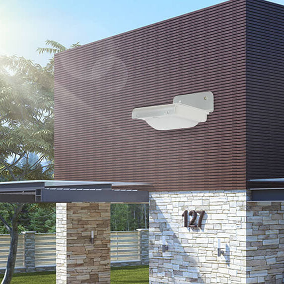 Aplique de pared para patio con control inteligente de luz LED, panel cuadrado solar exterior moderno minimalista de ABS y PC 