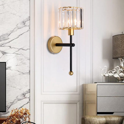 Modern Light Luxury Crystal Long Arm 1-Light Wall Sconce Lamp