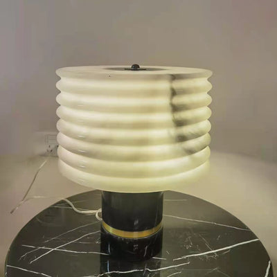 Moderne 1-flammige Tischlampe aus Marmor in chinesischer Laternenform 