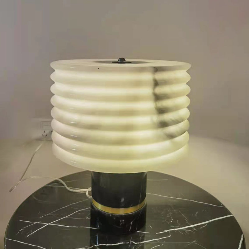 Moderne Marmor-Chinesische Laternenform 1-Licht Tischlampe 