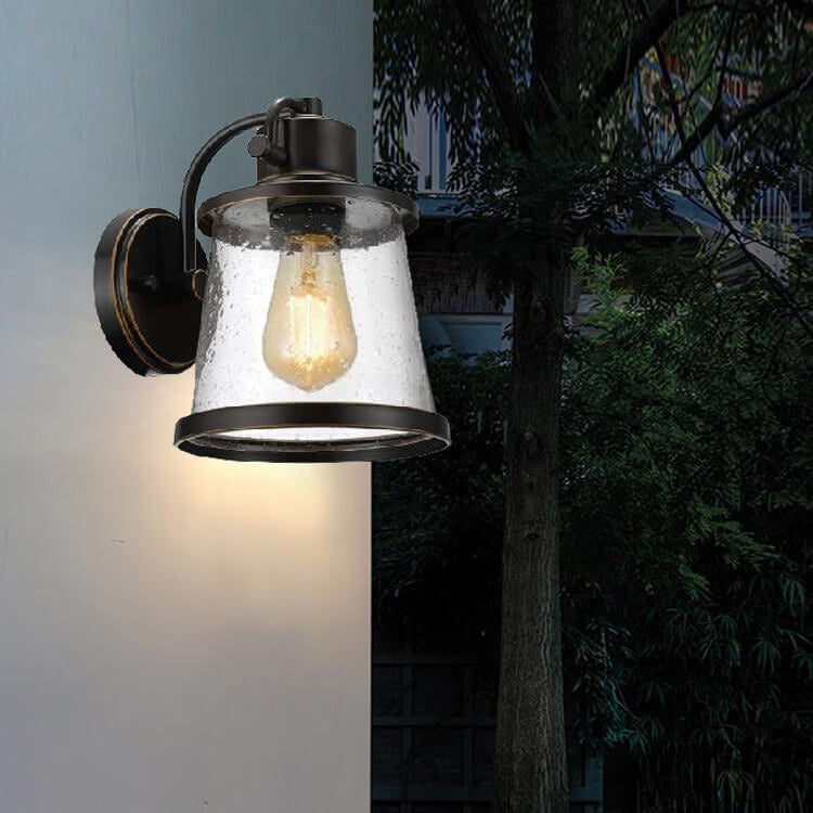 Lámpara Apliqué de Pared Nostálgica a Prueba de Agua de 1 Luz de Arte de Hierro Industrial 