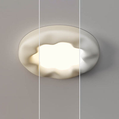 Modern Cream Flower Design Resin Acrylic LED Flush Mount Ceiling Light
