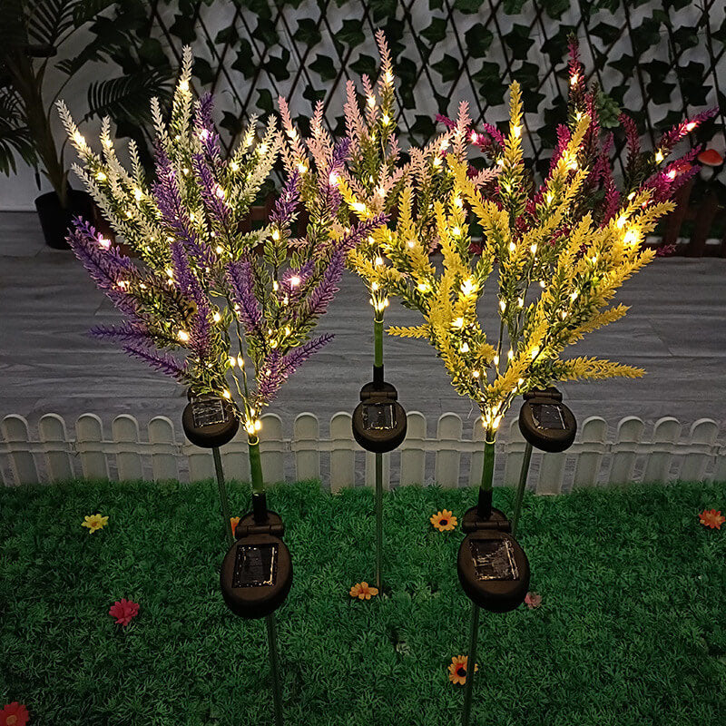 Simulation de jardin moderne solaire en forme de fleur LED prise de terre lampe d&