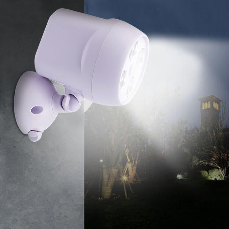 Simple Spotlight 4 LED Rotating Sensor Street Light Wall Sconce Lamp