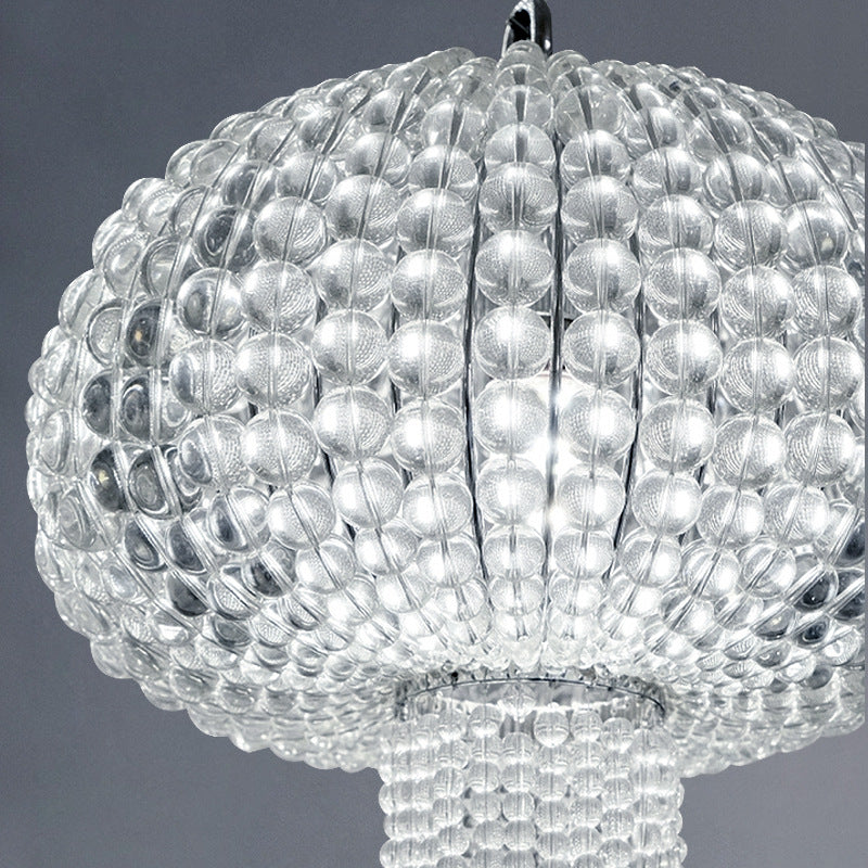 Modern Luxury Round Glass Jellyfish Shape 1-Light Pendant Light For Living Room
