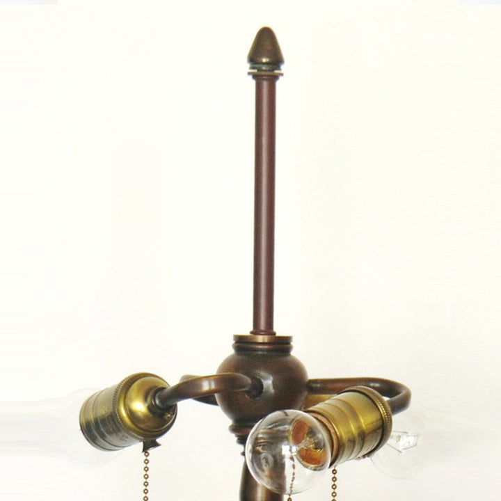 Traditionelle Tiffany Libelle Buntglas Kuppel 3-Licht Tischlampe für Studie 