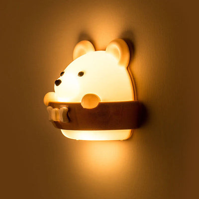 Cartoon ABS Creative Bear LED Night Light Wall Sconce Lamp