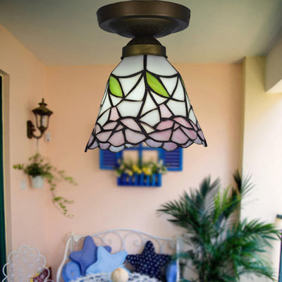 Traditional European Tiffany 1-Light Wall Sconce Lamp For Bedroom