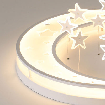 Modern Creative Star Hanging Round LED Flush Mount Ceiling Light