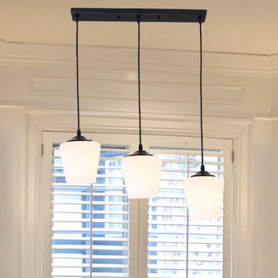 Nordic Simple Cone Shade Island Light 3-Light Chandelier