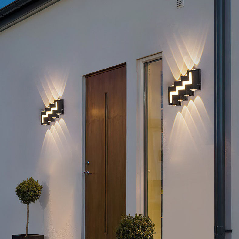 Moderne kreative quadratische geometrische leuchtende wasserdichte LED-Wandleuchte im Freien 