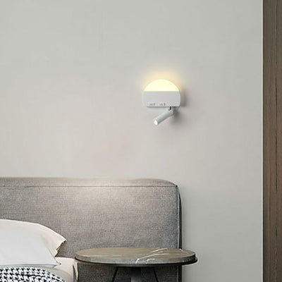 Modern Minimalist Round Square Acrylic Aluminum LED Reading Wall Sconce Lamp