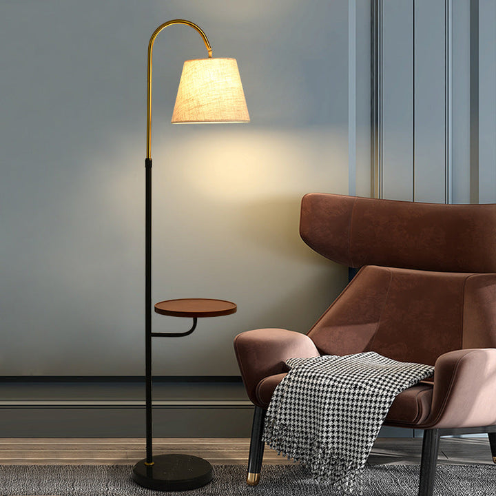 Nordic Light Luxus-Plissee-Stoff-Marmor-Stehlampe mit 1 Licht