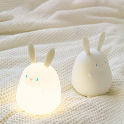 Lampe de bureau LED avec veilleuse USB tactile en silicone en forme de petit lapin 