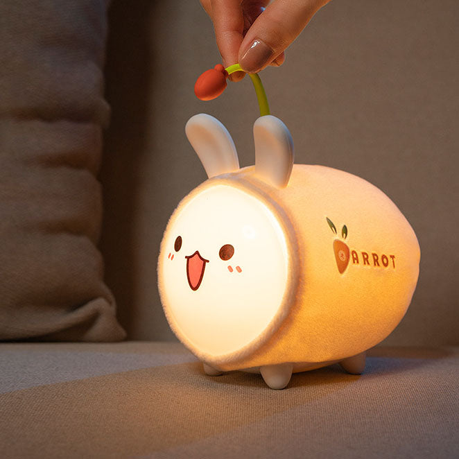 Modern Creative Plush Doll Rabbit Colorful Remote Control Pat Night Light Table Lamp