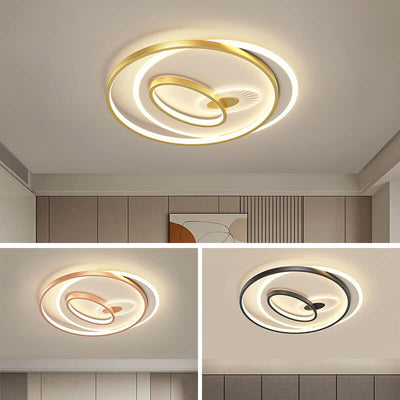 LED-Unterputzleuchte mit kreativem, einfachem, kreisförmigem, überlappendem Versetzungsdesign 