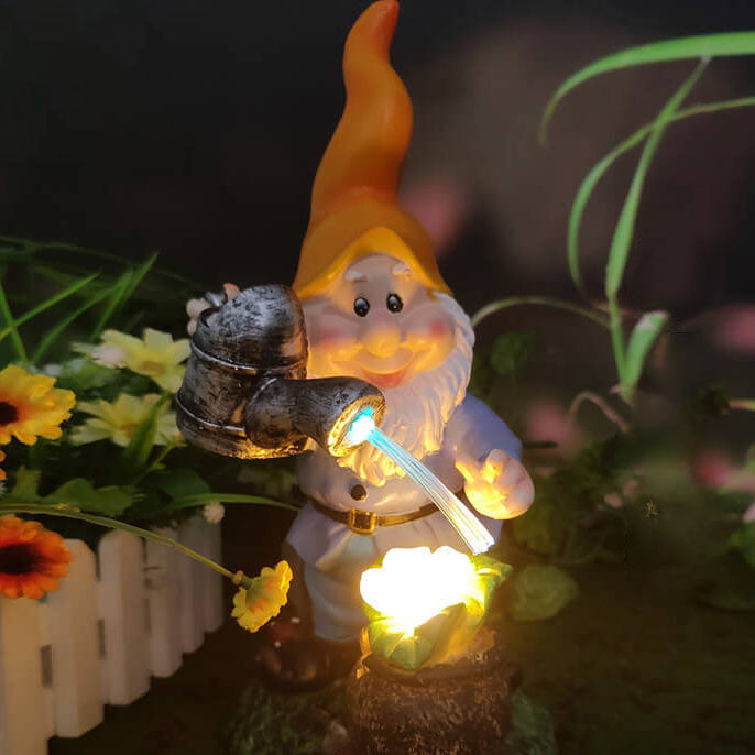 Solar Watering Dwarf Resin Colorful Garden Landscape Decorative Light