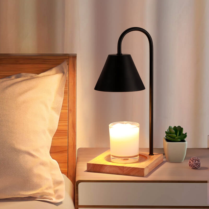 Lámpara de mesa de cera fundida de 1 luz con base de mármol sólido nórdico en forma de cono 