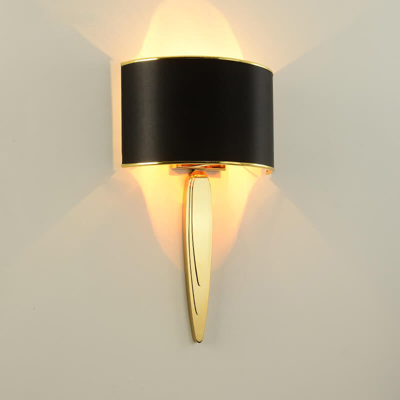 Moderne minimalistische Stoffschirm-Spiegel-Edelstahl-Wandleuchte mit 1 Licht 