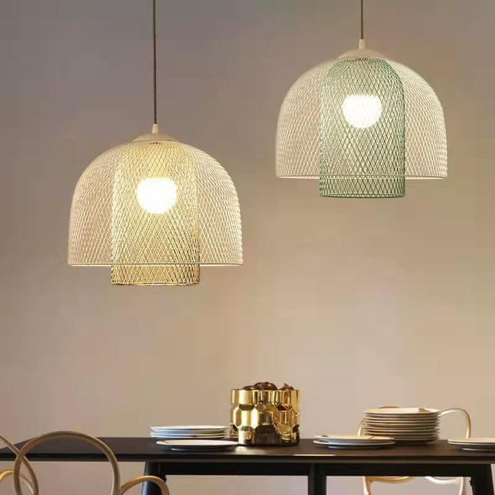 Lampe suspendue à 1 lumière au design de cage à oiseaux simple et créative nordique 