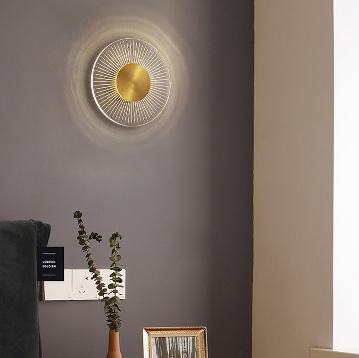 Diseño de Línea Redonda de Cobre Completo Industrial Lámpara Aplique de Pared LED 