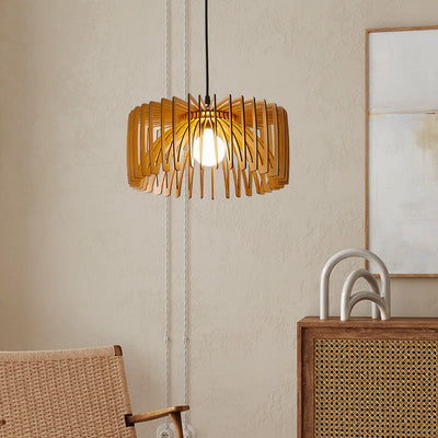 Japanese Minimal Wabi-sabi Log Color 1-Light Pendant Light