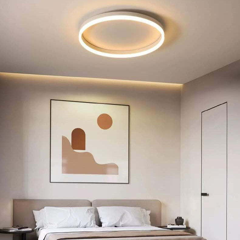 Nordic Minimalist Circle Ring Iron Acrylic LED Flush Mount Ceiling Light