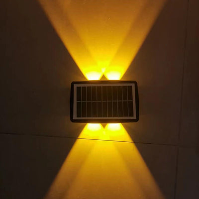 Lampe murale à LED en forme de trapèze carré étanche et créative à énergie solaire 